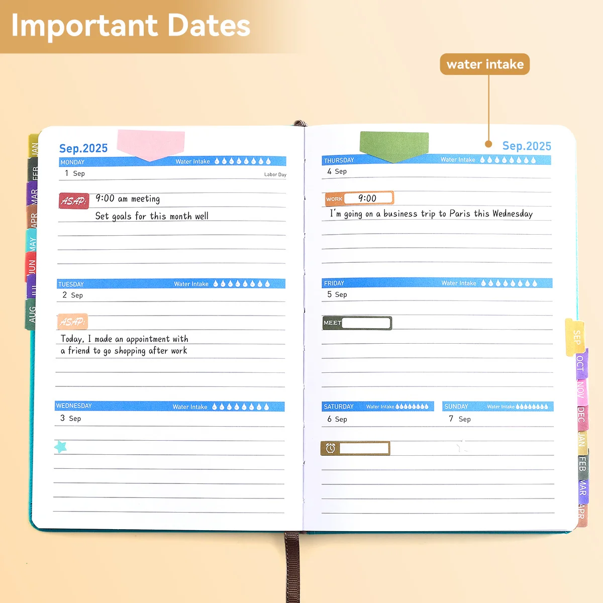 A5 Agenda Notebook January 2025 - June 2026 Monthly Daily Planner Weekly Personal Schedule Planner Office To-Do Log Notepad