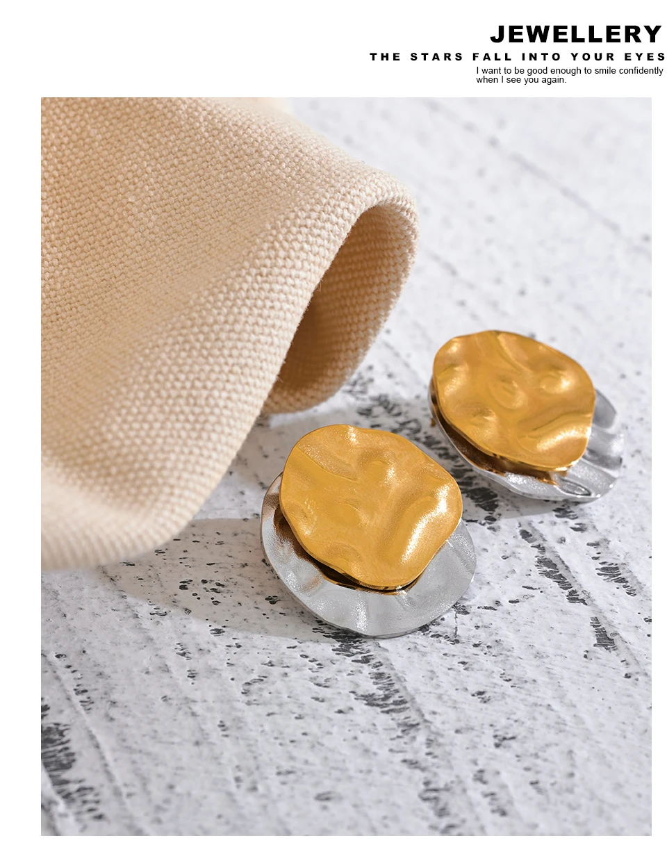 Yhpup Doppel Farbe Edelstahl Metall Geometrische Runde Stud Ohrringe Frauen Täglichen Verschleiß Schmuck Pendientes De Acero Inoxidable – Detail 6