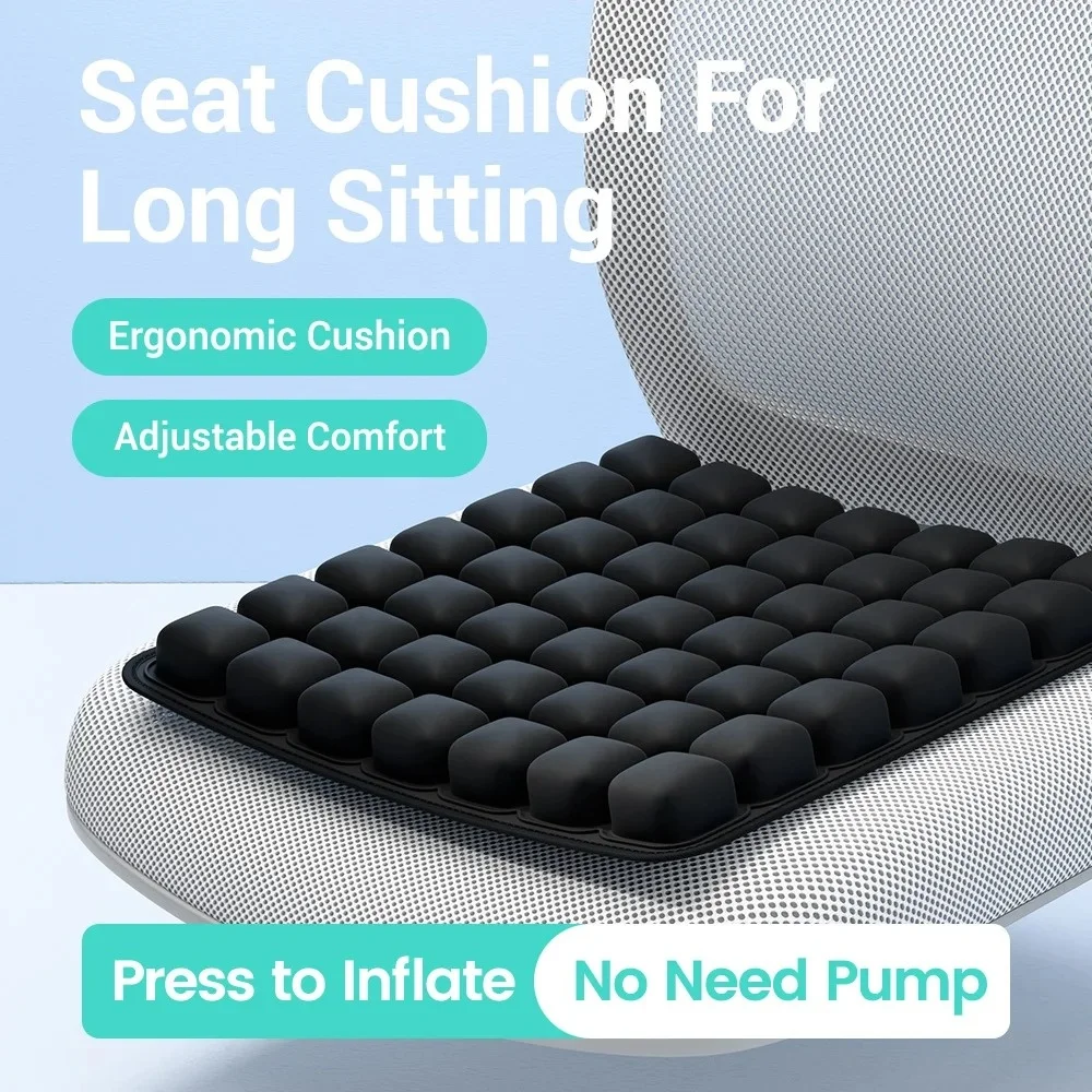 

1pc 3D Ergonomic Chair Cushion For Long Sitting, Office Chair Car Seat Cushion, Adjustable Inflatable Cushion