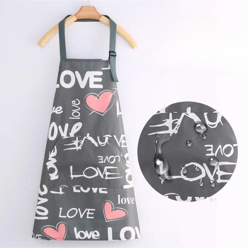 Adjustable Waterproof Kitchen Aprons for Fashion Lovely Cooking Coffee Baking Oil-Proof Anti-dirty Aprons Restaurant Supplies