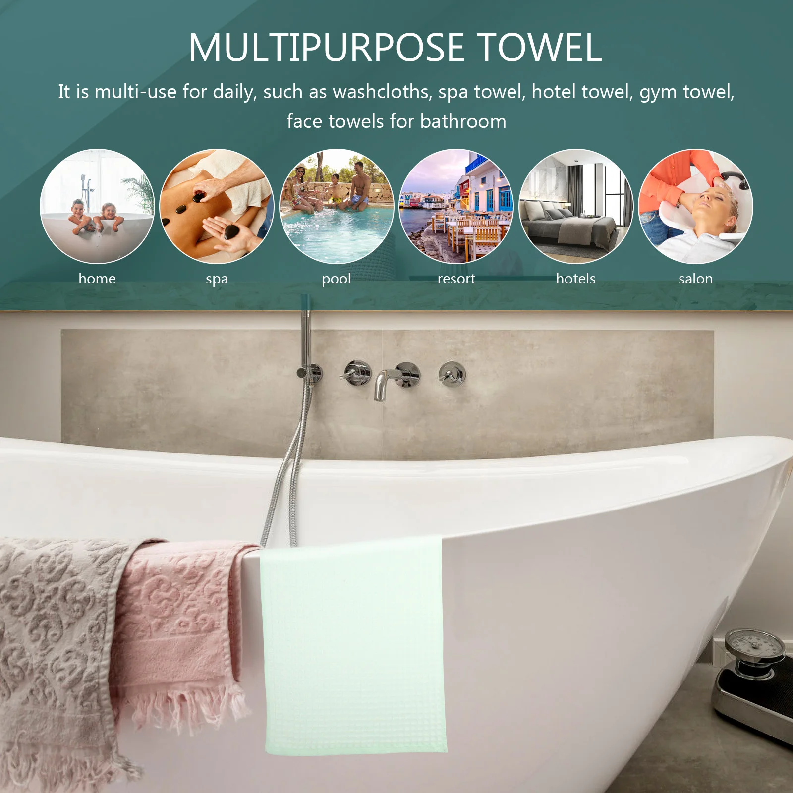 

3Pcs Pure Cotton Waffle Towel Lightweight Fast Drying Skin Friendly Washcloths for Bathroom Face Body Cleaning