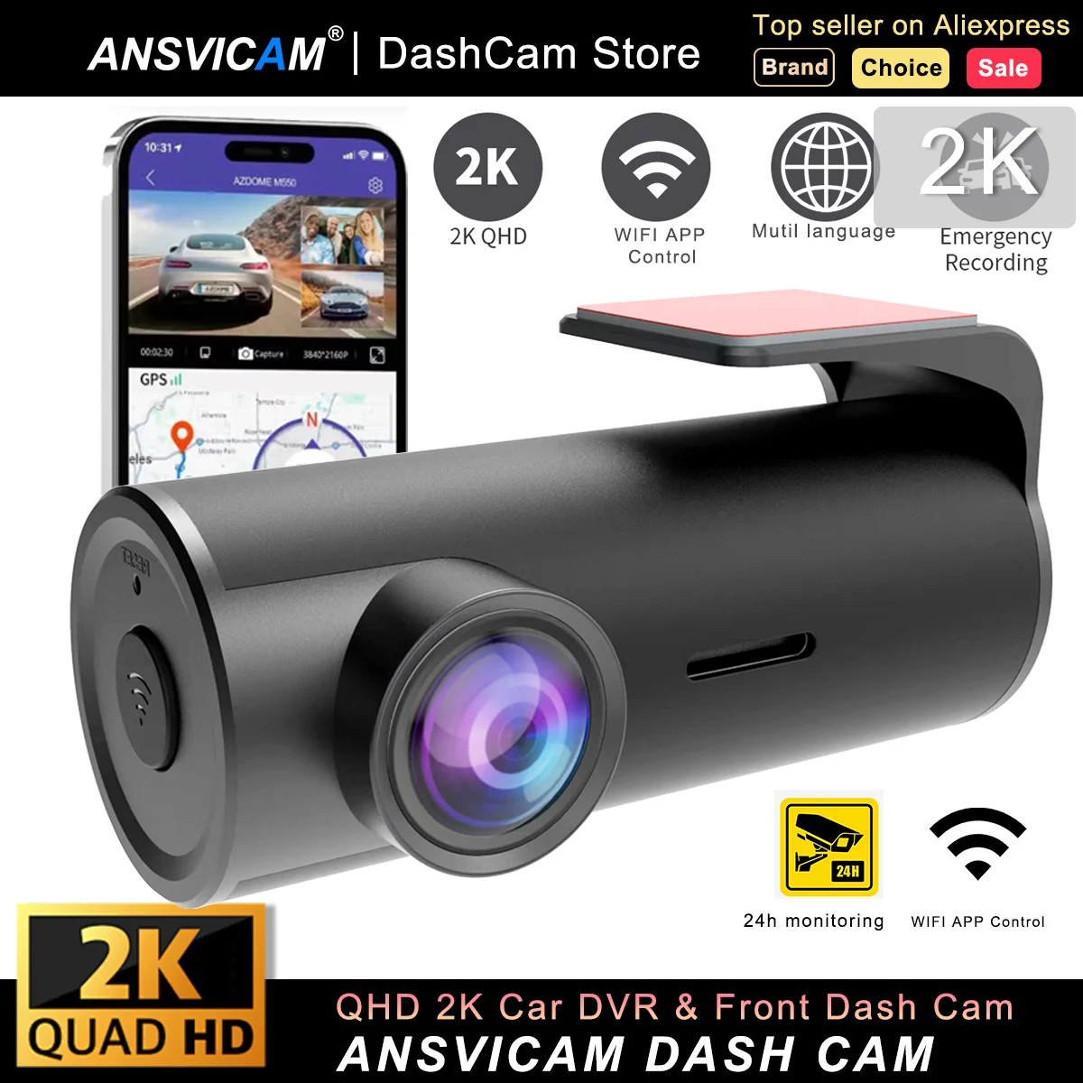 Ansvicam 2K Dash Ca… - image