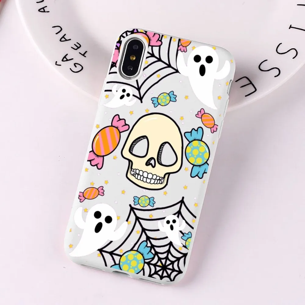 Halloween Mousepad for iPhone 14 11 12 13 Mini Pro Xs Max 8 7 6 6S Plus X XR Solid Candy Color Case