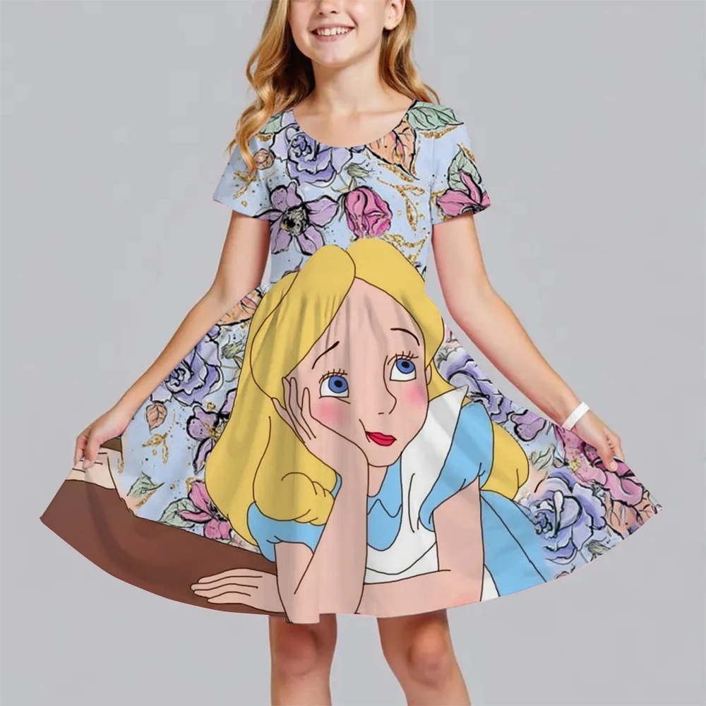 

Popular Miniso Summer Children's New Fashion Girl Dress Comfortable Home Outdoor Cartoon Cute Dress 3D Print 2026