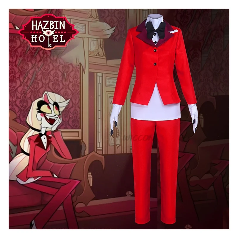 

Костюм хамбин для косплея отеля, костюм Чарли, Униформа, наряд, карнавальные костюмы на Хэллоуин, топ, штаны, наряды, костюм на Хэллоуин