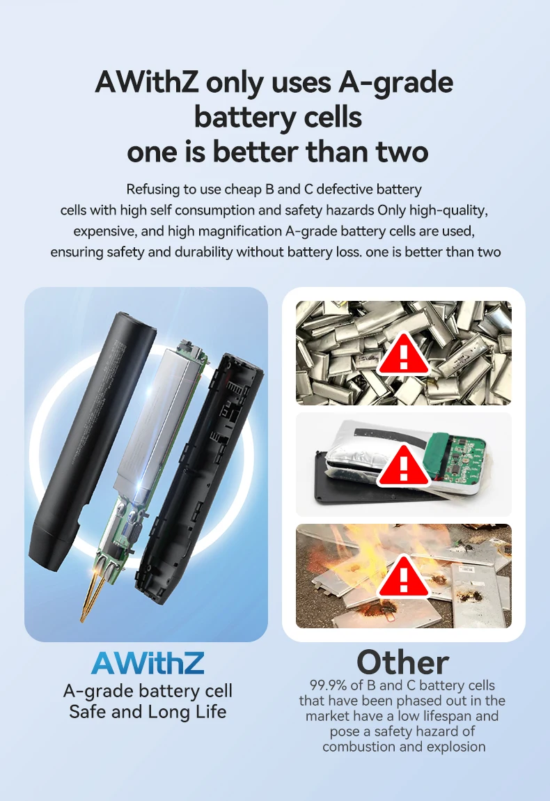 AWithZ Tragbares Punktschweißgerät, DIY-Handpunktschweißgerät, 90 Gänge, verstellbares Punktschweißen für 18650-Lithium-Batterie – Detail 12