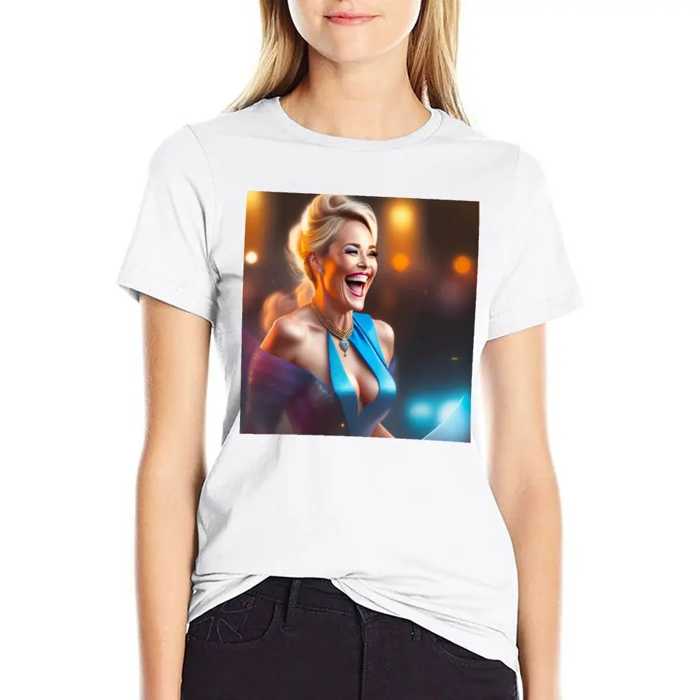 Sharon Stone Laughing For Sale Fresh T-shirt Move Tees Graphic Vintage Funny Novelty Leisure