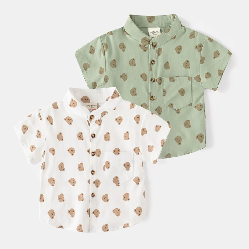 

Children's Short Sleeve Shirt New Boys Printed Shirt Baby Summer Cartoon Top One Piece Dropshipping