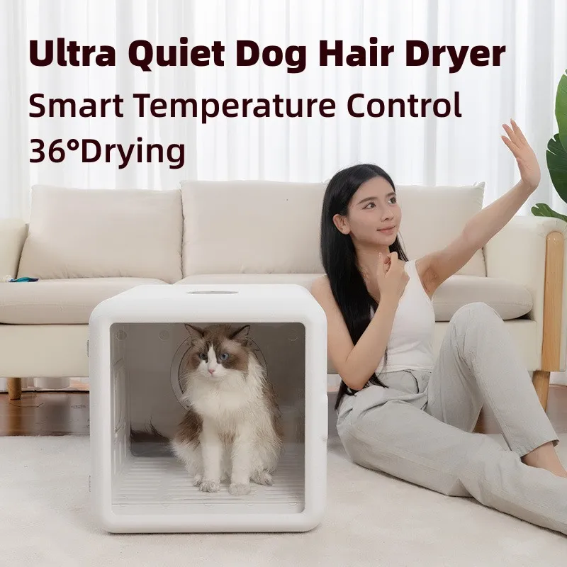 Pet Hair Dryer With Intelligent Temperature-controlled Automatic Hair Dryer Case For Cats And Puppies