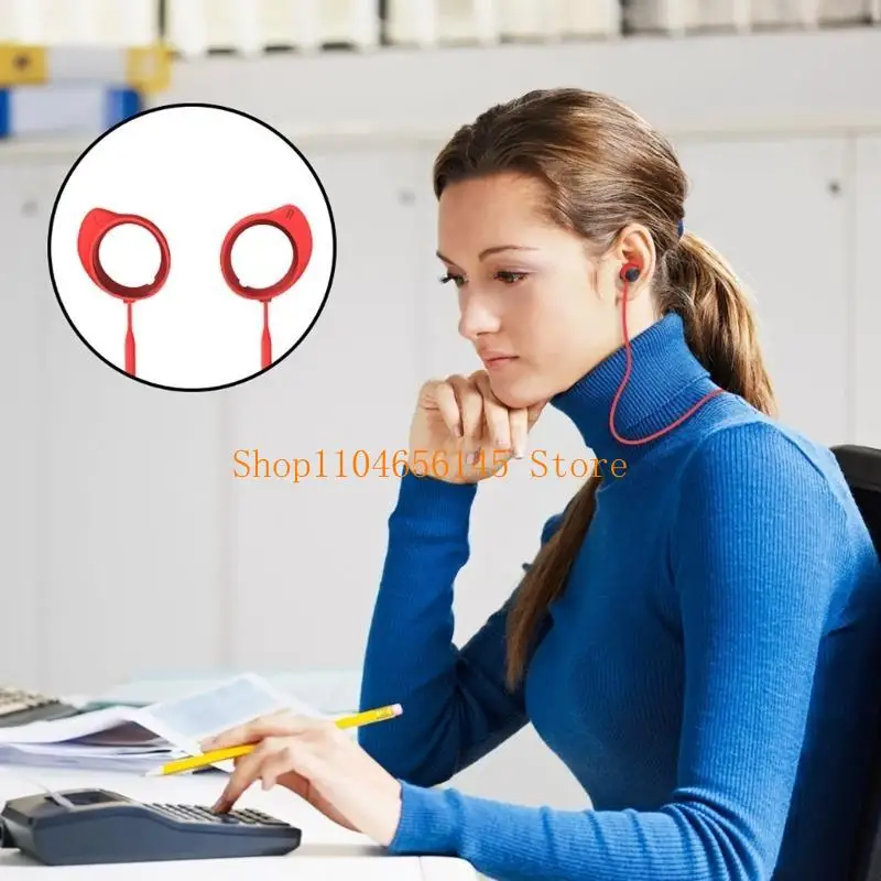 5asd مكافحة خسر سماعات الأذن حبل سماعة سيليكون الرقبة حزام الحبل لبراعم FE #3