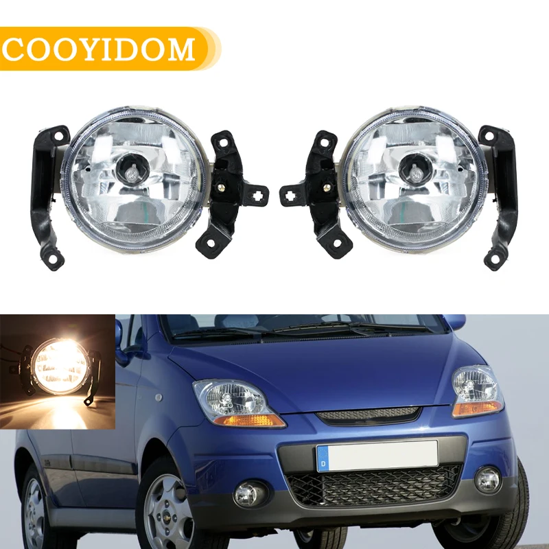 Front Bumper Fog Lamp For Chevy Chevrolet Spark Matiz 2007-2009 Foglight Headlight 96590410 96590409 With Bulbs Car Accessories