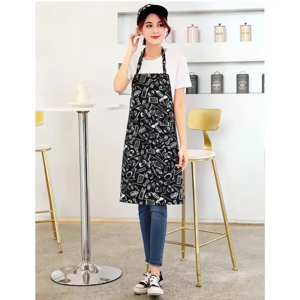 Waterproof Bib Apron Adjustable Chef Uniform For Kitchen Restaurant Service Work Wear Cooking Cafe Clothing Cover
