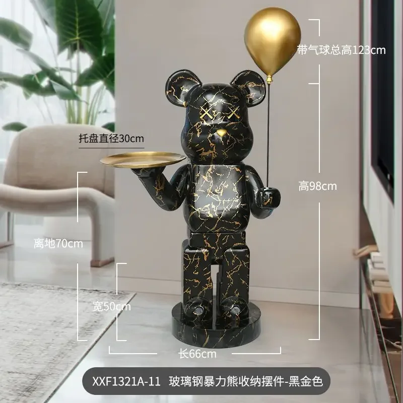 

Home Decor Miniatures Violent Bear Tray Ornament Large Living Room TV Side Sofa Decoration Figurines Wedding Housewarming Gifts