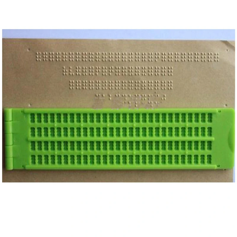 Imagem -04 - Linhas 28 Células Braille Placa de Escrita com Stylus Braille Ardósia Prática Portátil para o Cego Aprendizagem Suprimentos 4