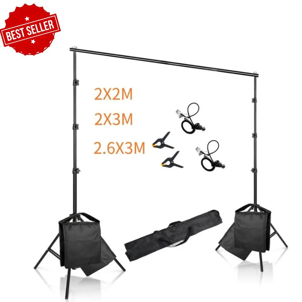 Backdrop Stand Photo Background Support Studio Light Tripod Photography Green Screen Backdrops Birthday ChromaKey Weight Bags