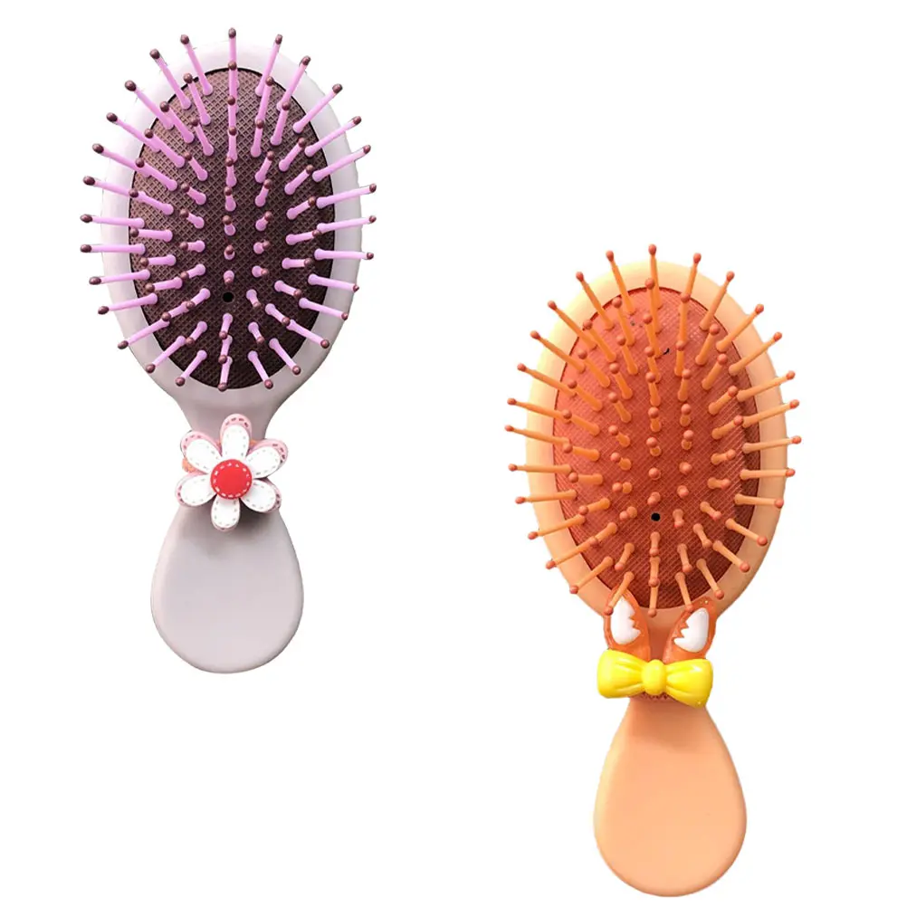 

2Pcs Ergonomic Lightweight Kids Hairbrush Hair Comb Plastic Hairstyling Fine Teeth Scalp Massage Gift