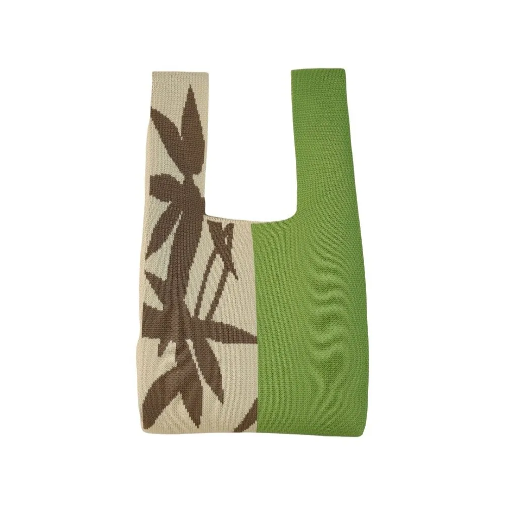 Hand-held Pouch Loong Boat Festival Pouch Bamboo Printed Temperament New Chinese Style Handbag Elegant Crochet Storage Purse