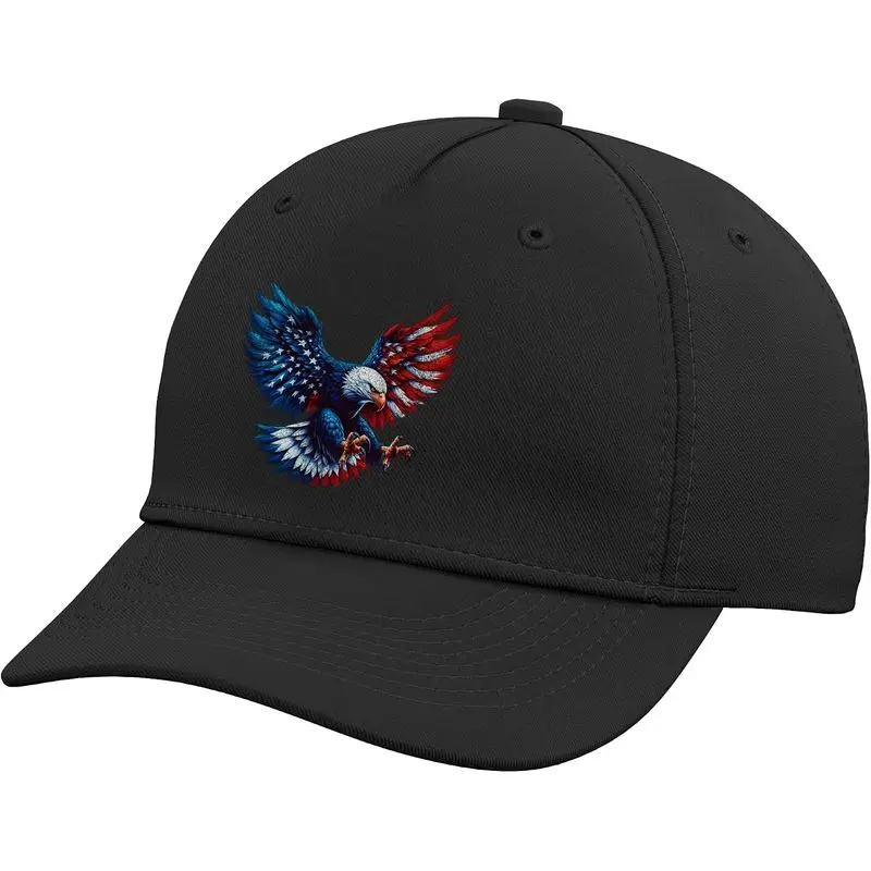 American Flag Bald Eagle Patriotic Eagle 4th of July USA Adjustable Baseball Hat