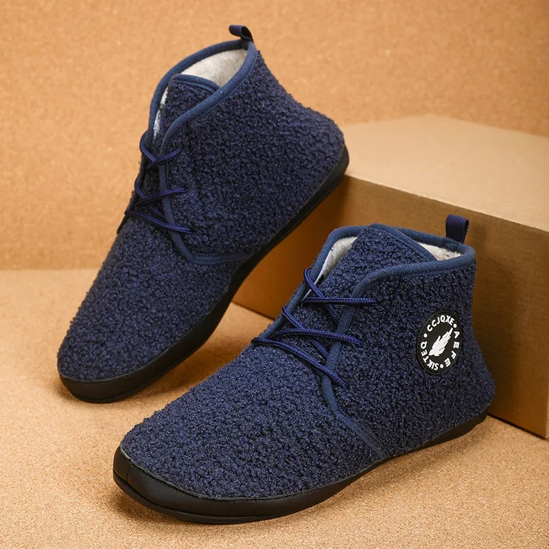 

MAEDEF Mens Winter Shoes Warm Cotton Boots For Men Slip Resistant Comfortable Indoor Outdoor Non Slip House Slippers Snow Boots