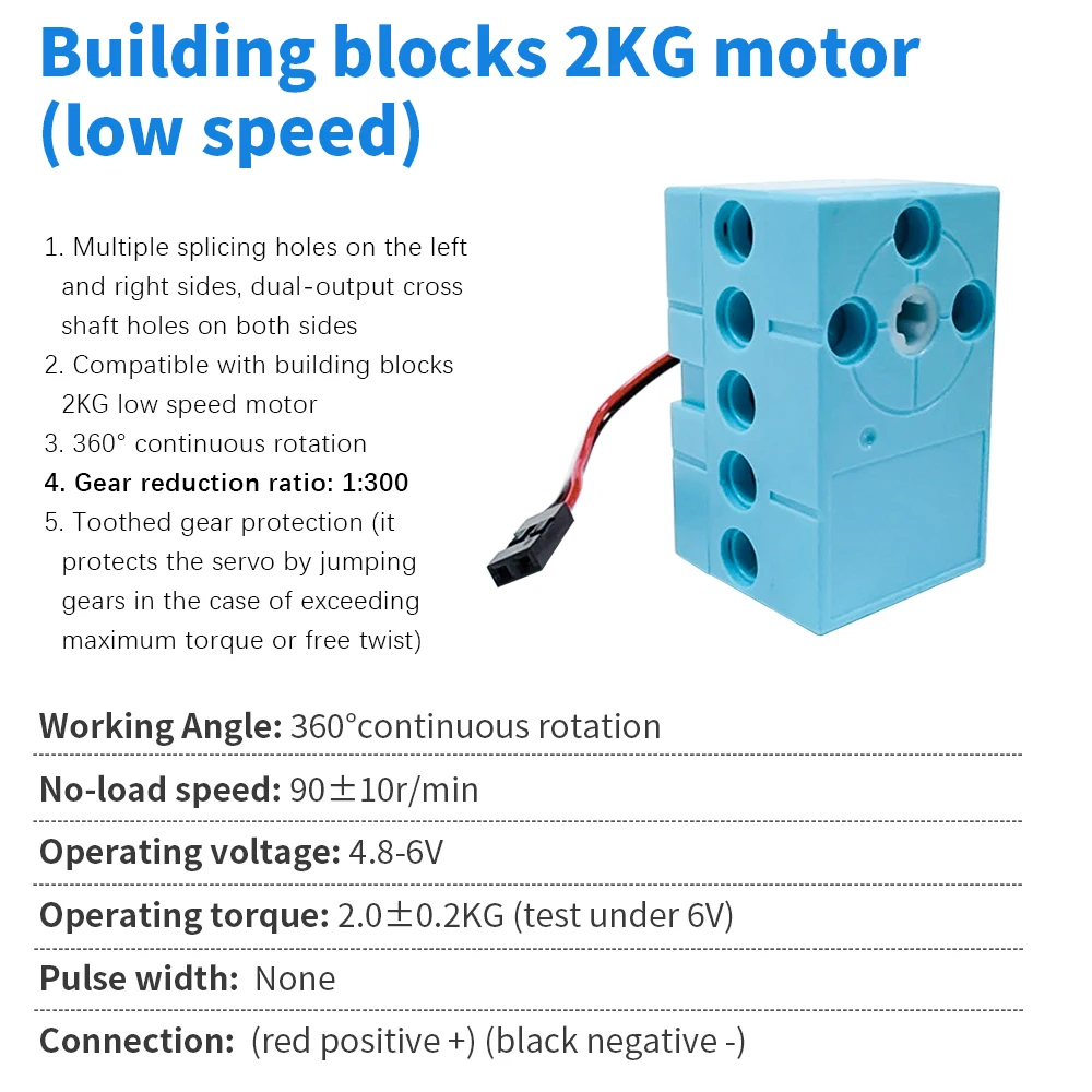 Programmable  2KG 360 Degree Servo&Motor Compatible With LEGO Building Blocks Projects Suitable Dual Output Shaft DIY Parts