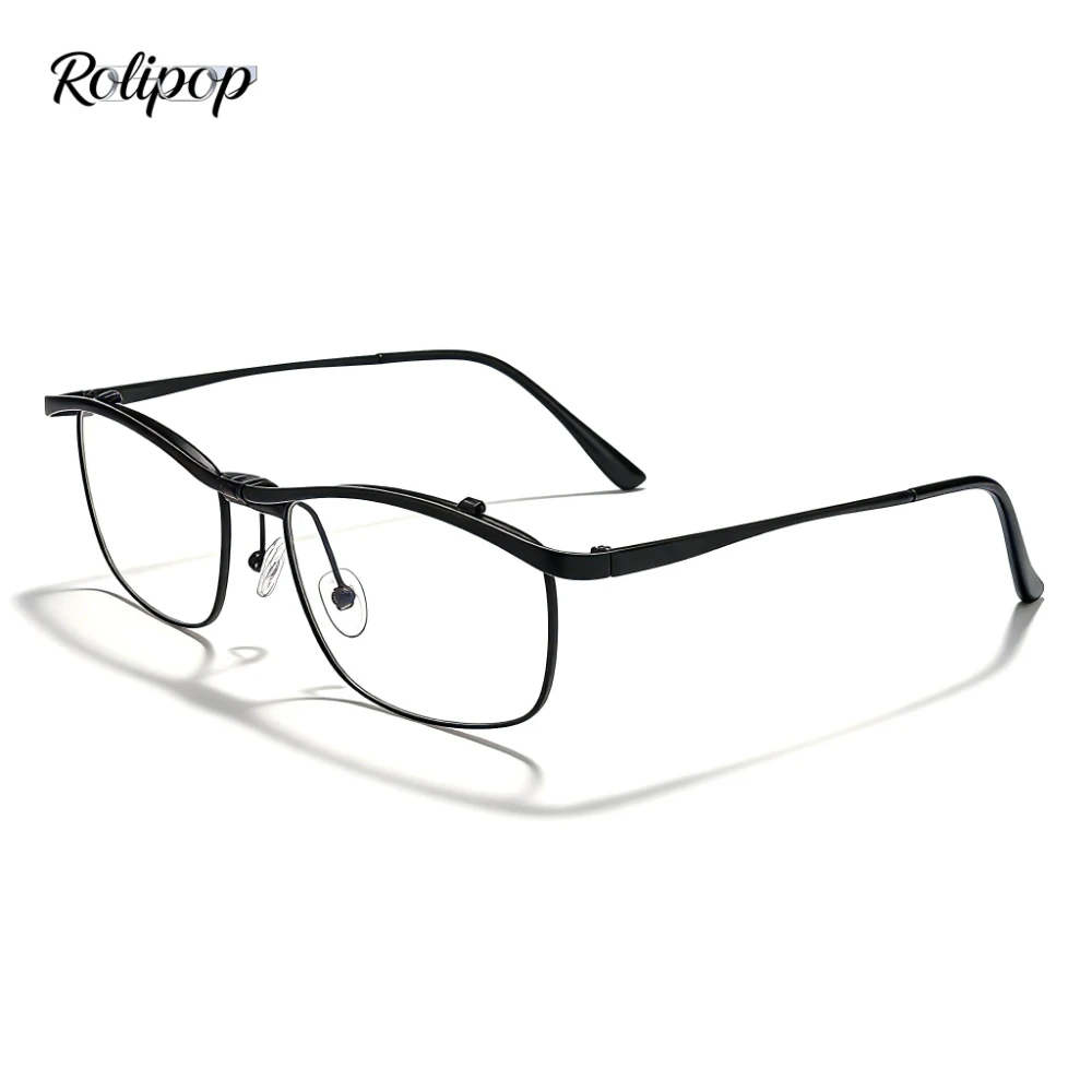 

Rolipp Business Flip Up Reading Glasses Men Dual Near Far Vision Classic Design Metal Frame Anti Glare Presbyopic Eyewear