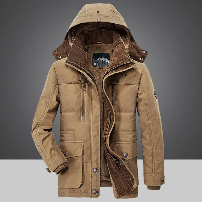 

Thicken Parkas Male Thick Warm Coat Plus Size Men Hooded Fashion Mens Parkas Hooded Mens Winter Windproof Jacket Parka