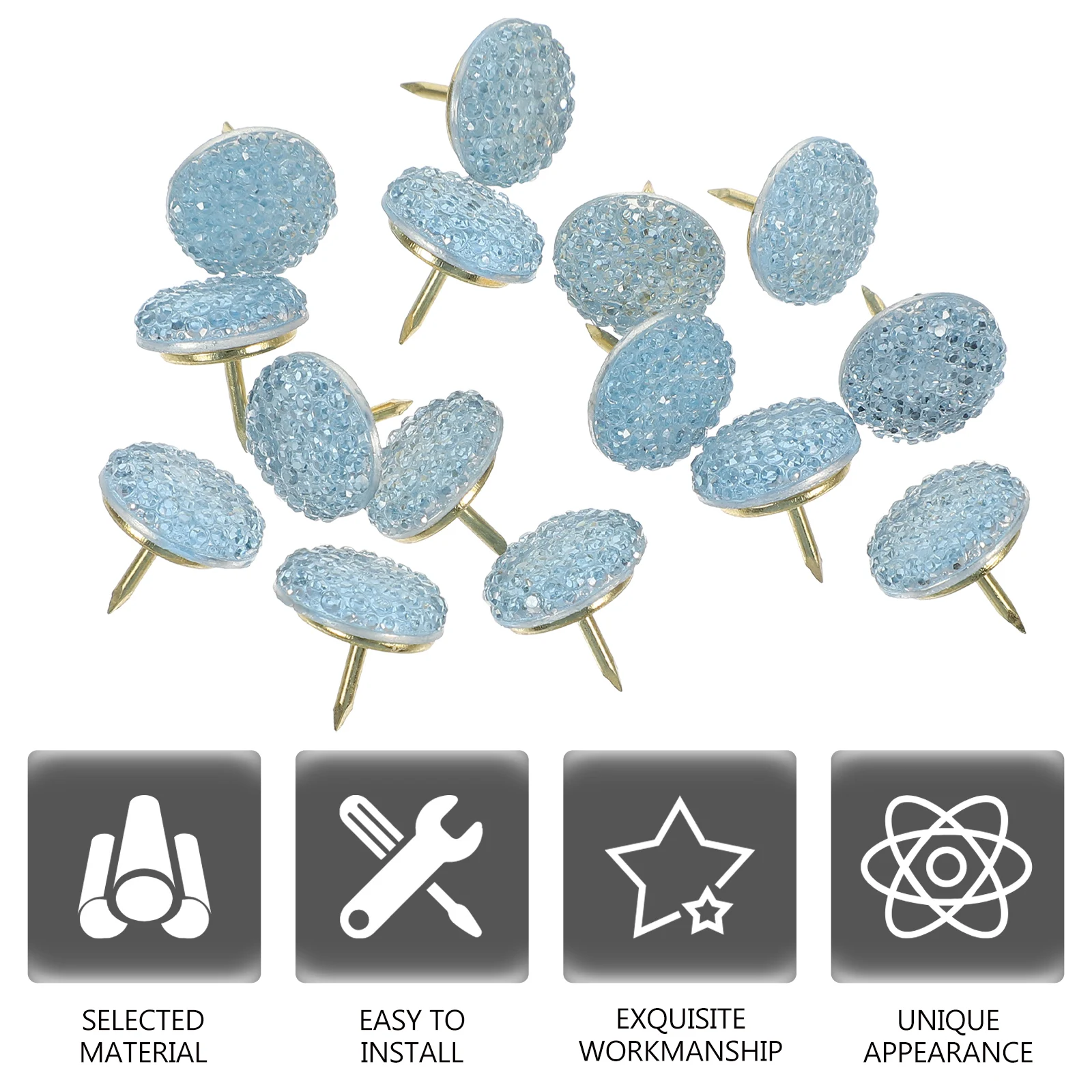 

15pcs Colorful Thumbtacks Premium Push Pins Decorative Bulletin Board Cork Strip Map Marker Small Compact Reusable
