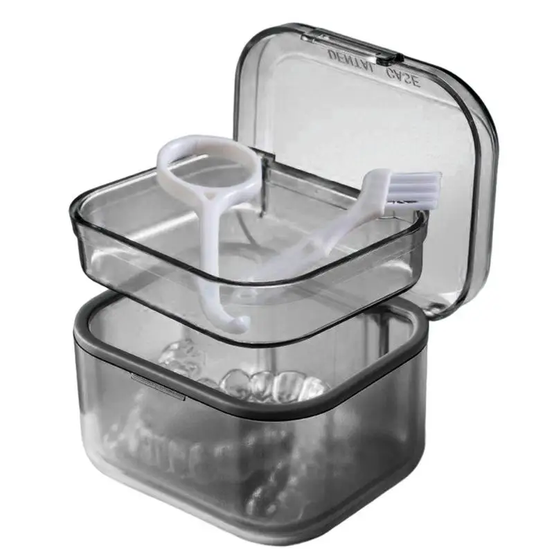 

Denture Case Denture Cleaning Case Denture Bath With Drain Tray Suitable For Dentures Denture Bridges Partial Dentures