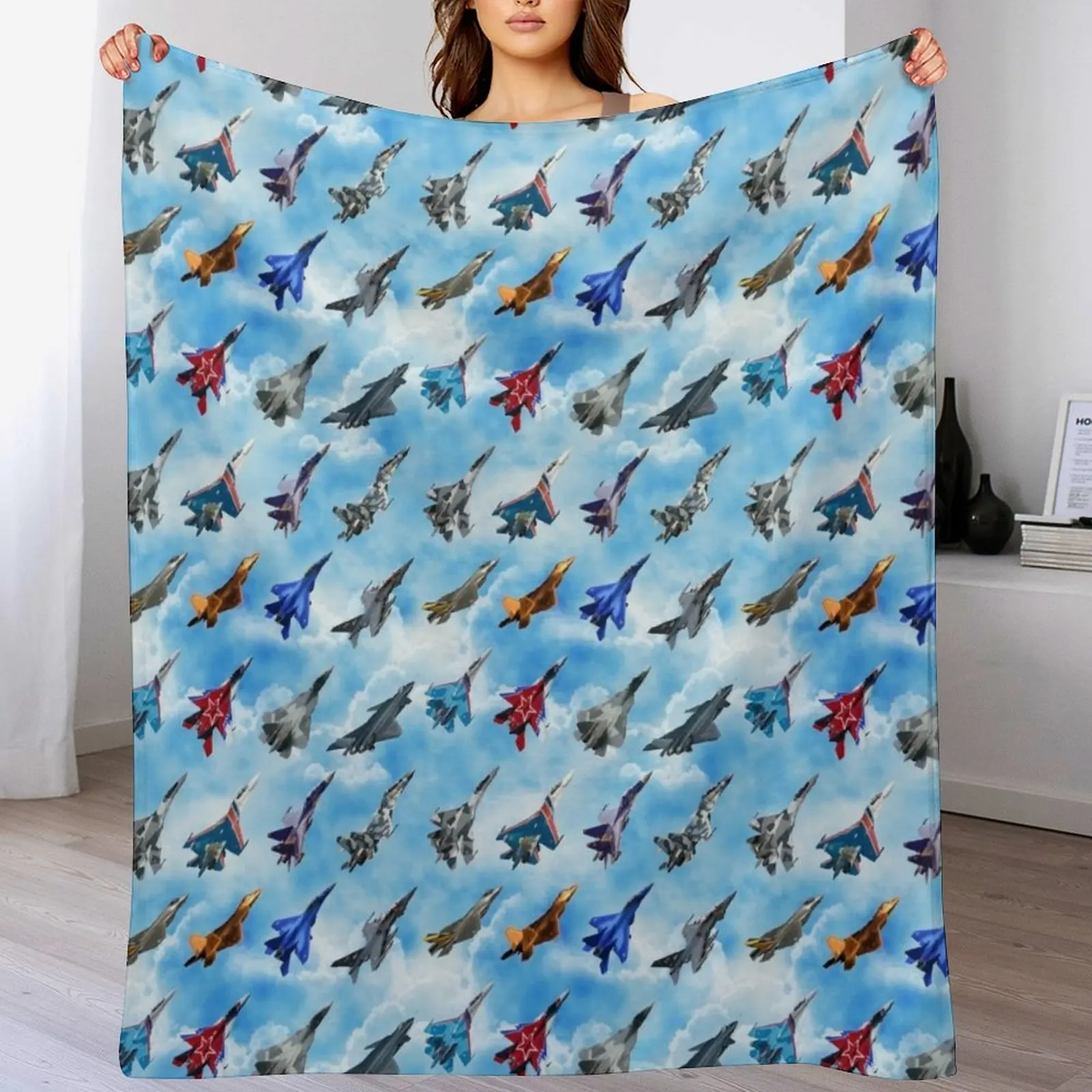 

Fighter Jets Throw Blanket Luxury Brand blankets and throws Plaid on the sofa Blankets