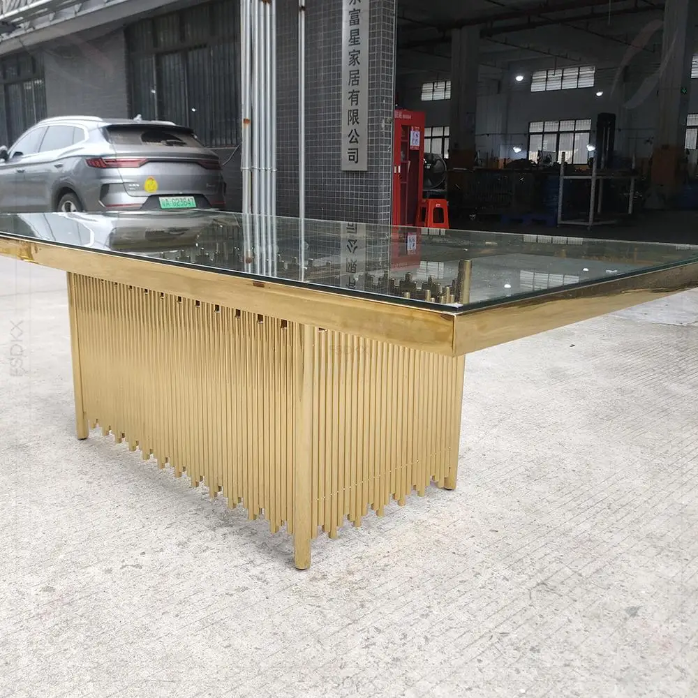 

FSDKX Rectangle Wedding Table Banquet Dining Table for Groom and Bride