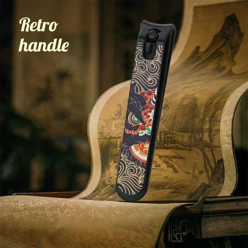 مسمار كليبرز النمط الصيني الأسد الرقص الفولاذ المقاوم للصدأ أظافر القاطع مقص سميك المهنية باديكير مانيكير المتقلب أداة #5