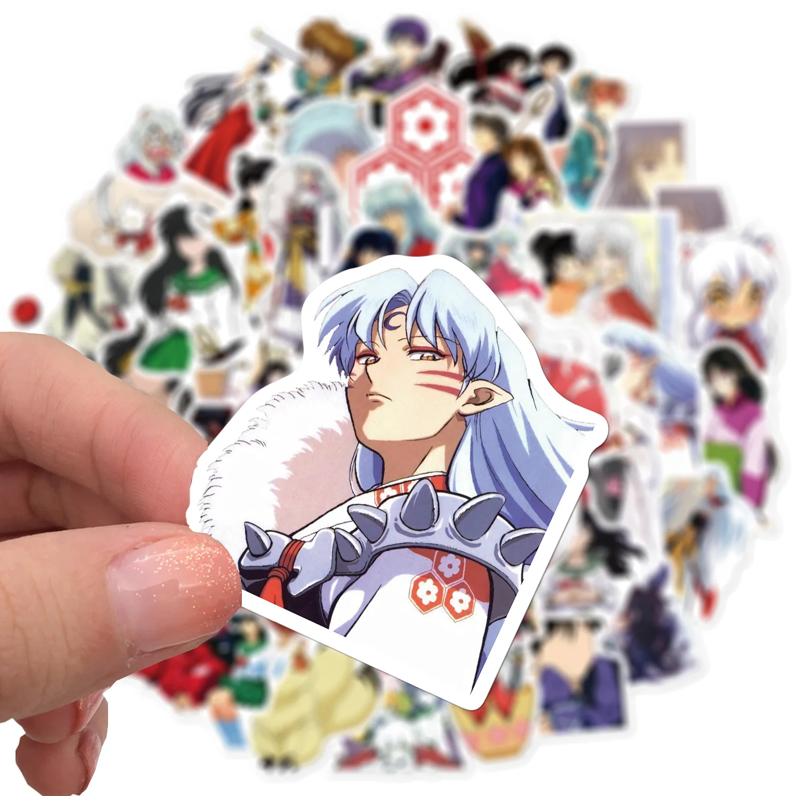 50pcs Inuyasha Stickers Pack DIY Decoration Waterproof Phone Case Laptop Skin Cute Anime Sticke Kawaii Packaging Art Supplies