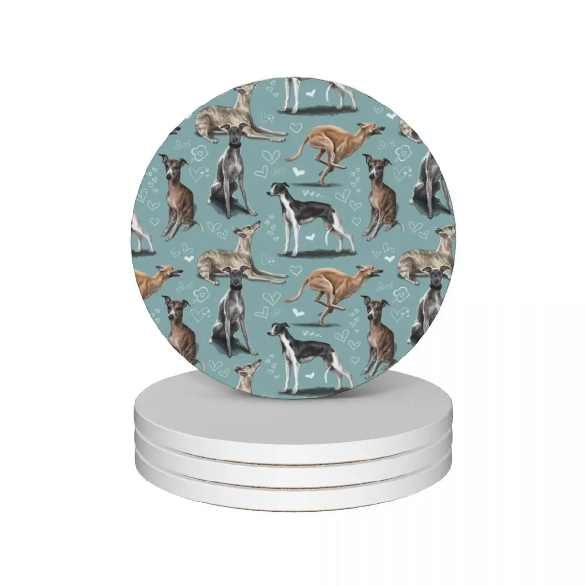 The Whippet Ceramic Coasters (Set of 4) plate anti slip for drinks set Coasters