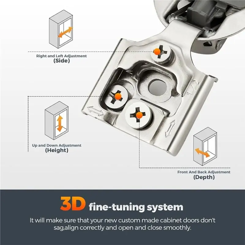 ABWP-Cabinet Hinge 1/2-Inch Soft-Close Silent Overlay 10-Pack For Kitchen Cabinet Doors And Furniture
