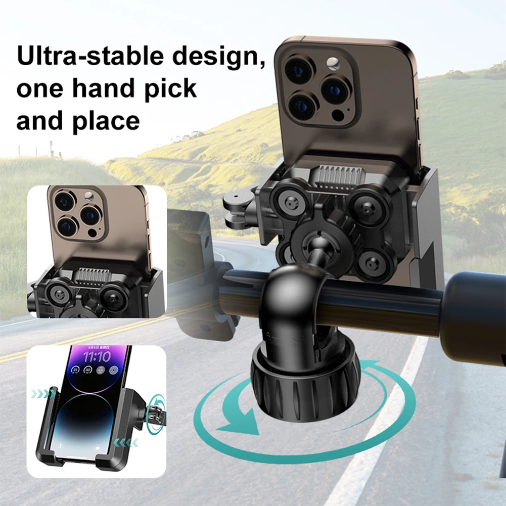 Soporte para teléfono de bicicleta, soporte giratorio de 360 grados para móvil de bicicleta, soporte para teléfono de bicicleta para teléfonos inteligentes de 4,7-7 pulgadas