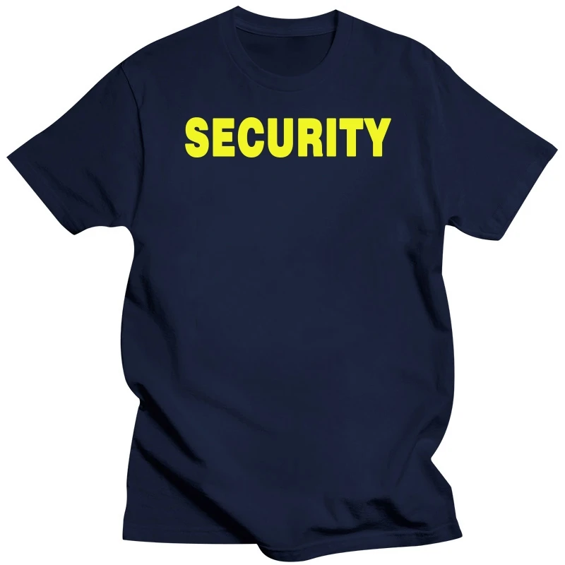 Security T-Shirt Front Back Print Mens Tee Staff Event Uniform Male Works Clothing Coverall Short Sleeve Blouses Graphic Tee Top