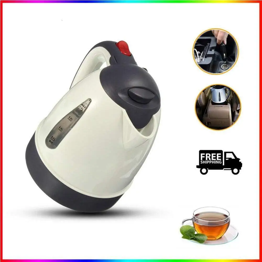 

Portable Car Electric Kettle 1000ml big Capacity Portable Travel Water Boiler For vehicles with DC12V cigarette lighter sockets