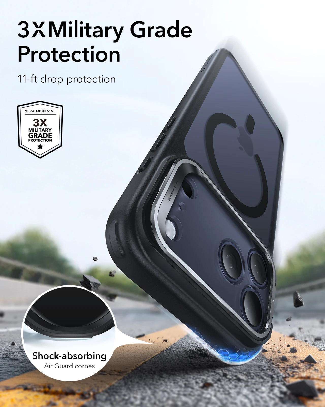Etui magnetyczne ESR do iPhone'a serii 17/16 z podstawką i ukrytym schowkiem, ochrona militarna przed upadkiem, kontrola aparatu, pokrowiec ochronny na iPhone'a Air — zdjęcie produktu 5