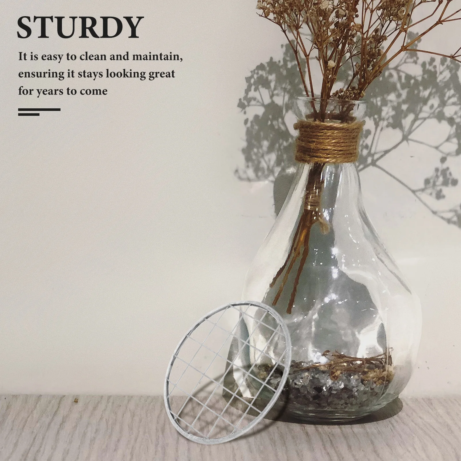 

10pcs Vase Cap Flower Grid Arrangement Holder 86mm Mesh Sheet Mason Jar Accessories Reusable Metal Pen Grid Simulated Flowers