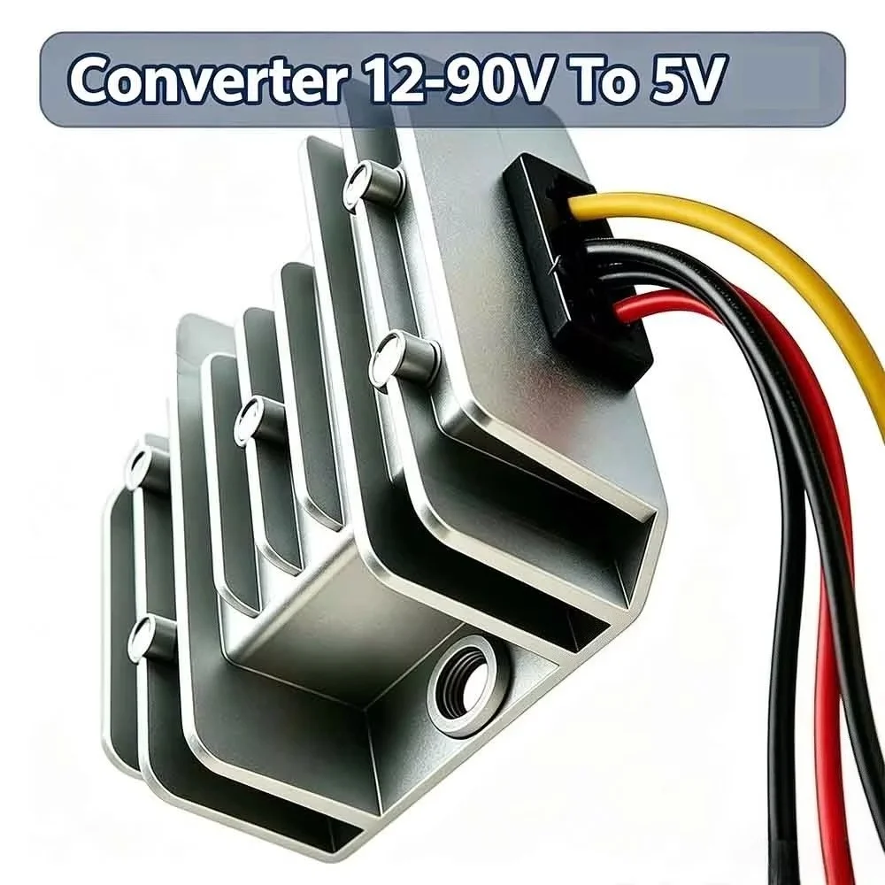 DC Buck Converter 12-90V To 5V 3A-10A Waterproof Step Down Volt Module Volt Transformer For Car Audio System Auto Map Navigator