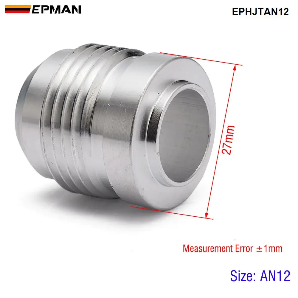 EPMAN 10PCS 12AN Weld On Bung Aluminum Male Flare Weldable Fuel Oil Fitting AN12 Hose Adapter Connector For Radiators EPHJTAN12