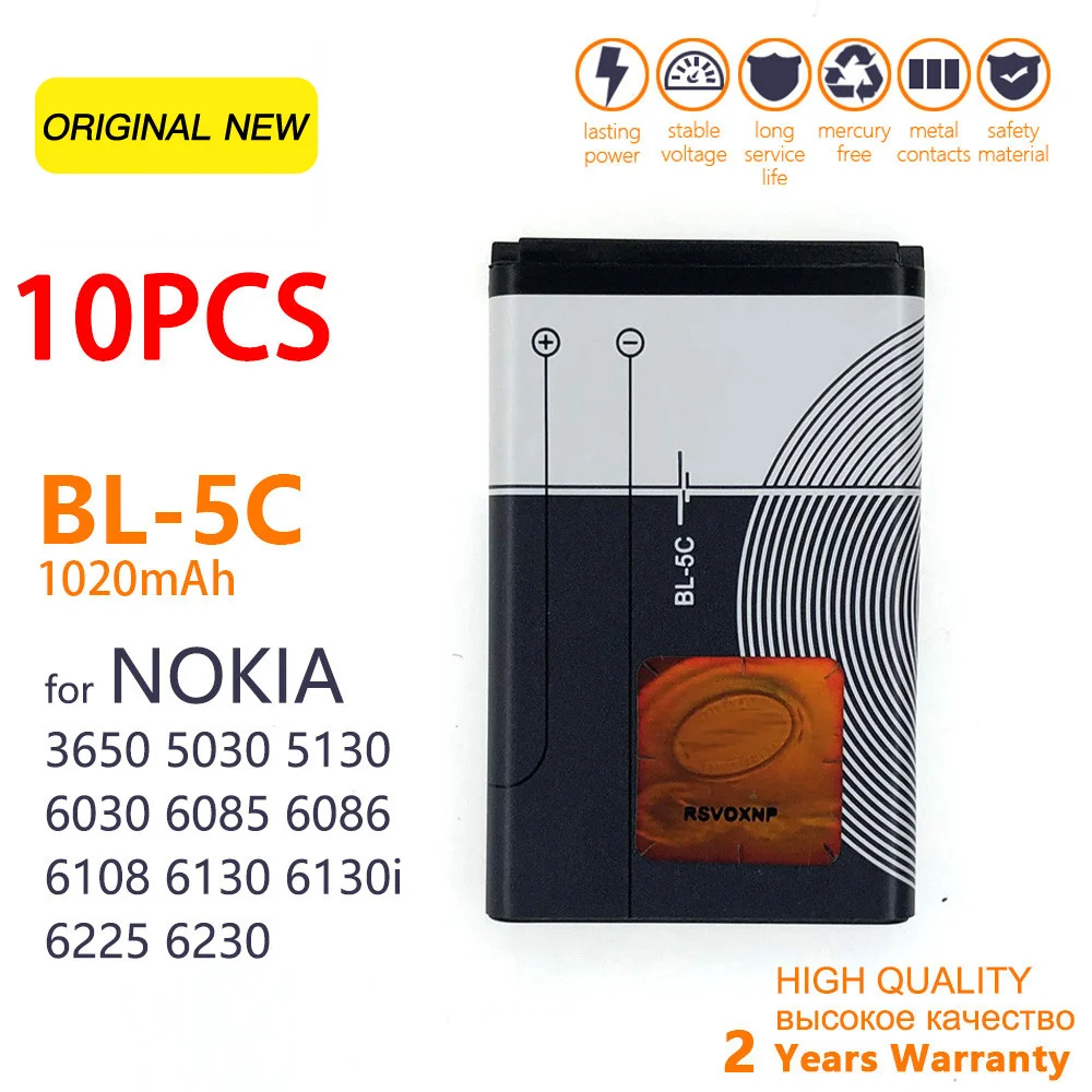 1200mah BL-5C BL 5C Rechargeable phone Battery For nokia 6600 N70 N71 N72 N91 E60 Smart Phone Batteria High Quality Batteries