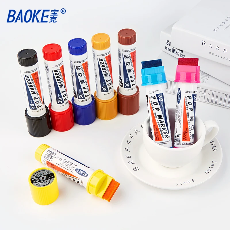 Baoke POP-30mm Navulbare Pop Marker Waterdichte Sneldrogende Marker