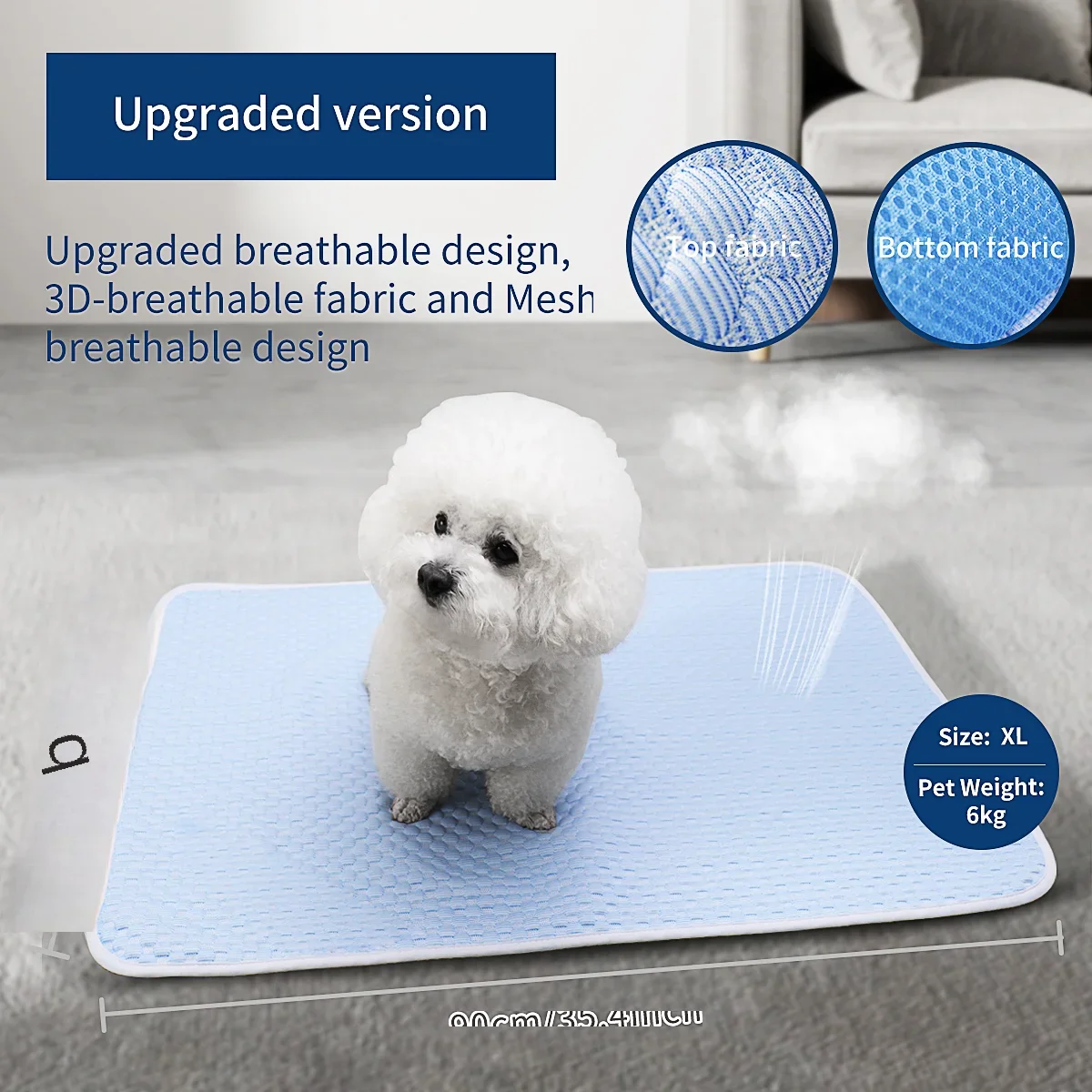 Esterilla refrescante para mascotas, cama transpirable antideslizante, lavable, para perros y gatos, para verano y primavera