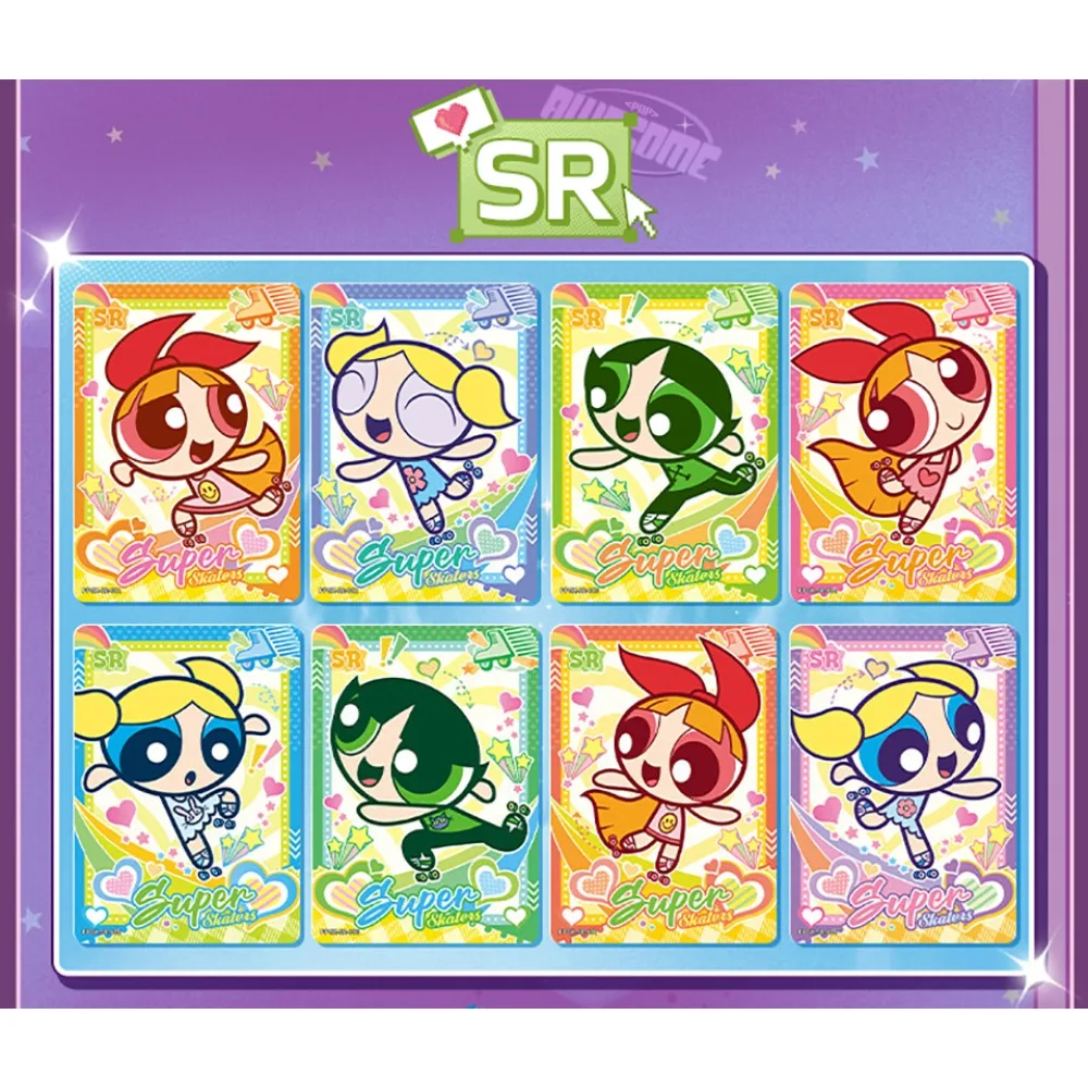 مجموعة بطاقات KAYOU The Powerpuff الأصلية للفتيات، رسوم متحركة كوميدية، شخصية كرتونية جميلة وأنيقة، هدية بطاقات الأميرة