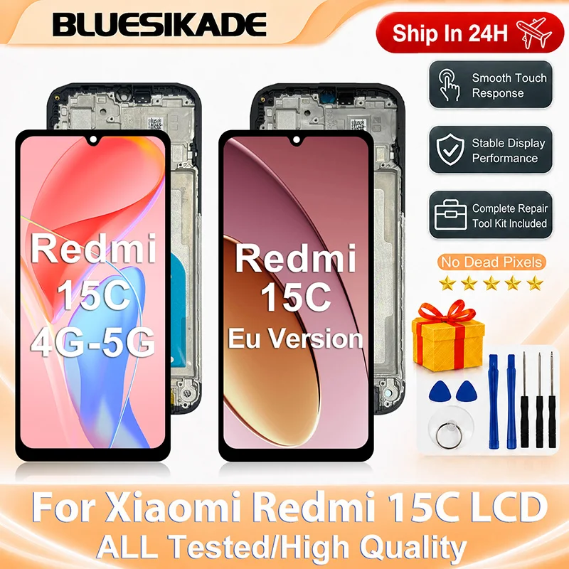 IPS For Xiaomi Redmi 15C 4G LCD Redmi 15C 5G Display Touch Digitizer Assembly For Redmi 15C Eu Version Screen Replacement Parts