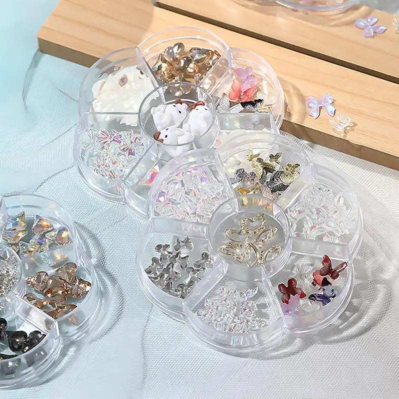 New mix and match nail jewelry Aurora butterfly bear boxed Japanese nail decoration accessories TSLM1