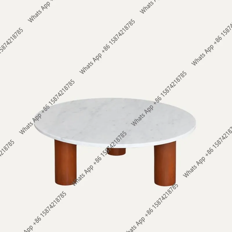 

Medieval wabi-**** wind marble coffee table solid wood special-shaped coffee table French retro designer high-end tea table