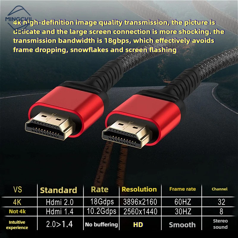 MINGCVIL 48Gbps HDMI-متوافق 2.1 كابل 1m 2m 3m 5m HDMI-متوافق مع كابل 8K 60 هرتز 4K 120 هرتز HDR ثلاثية الأبعاد تأثير الفيديو لأجهزة الكمبيوتر HDTV