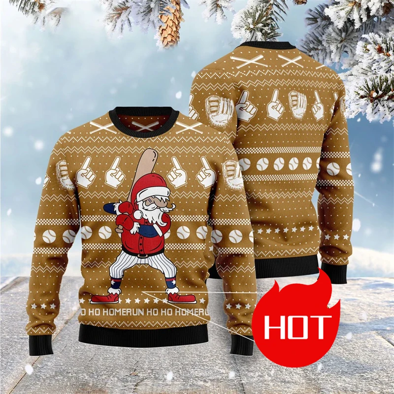 

3D Print Bowling Graphic Sweatshirt For Men Ugly Christmas Sweater Unisex Fashion Trending Autumn Unisex Pullover Tops Xmas Gift